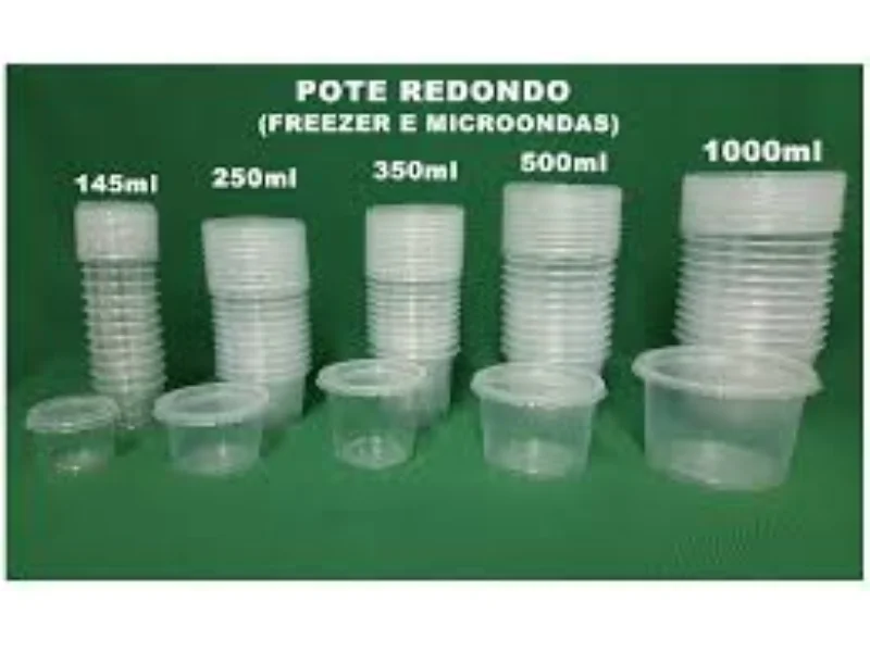 Pote descartável com tampa
